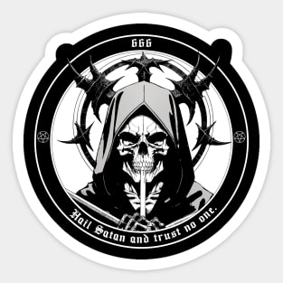 Hail satan skull art Sticker